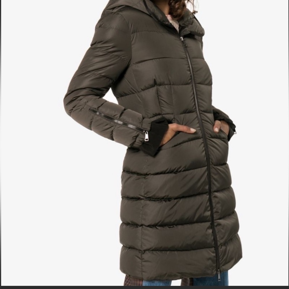 MONCLER Betulong dark green puffer hooded jacket size 00 NWT